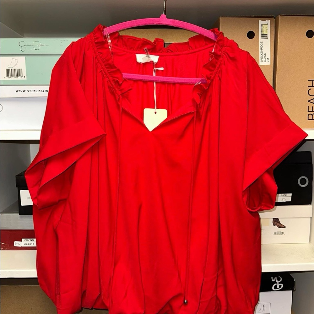 Entro Vibrant Red Blouse